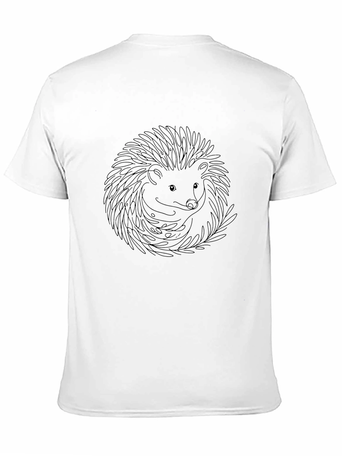 Minimalist Hedgehog Graphic Tee - Black