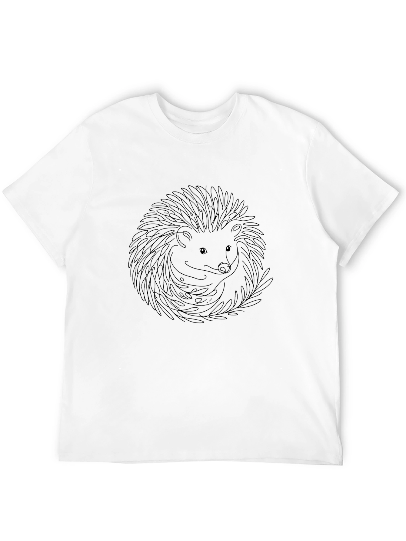Minimalist Hedgehog Graphic Tee - Black