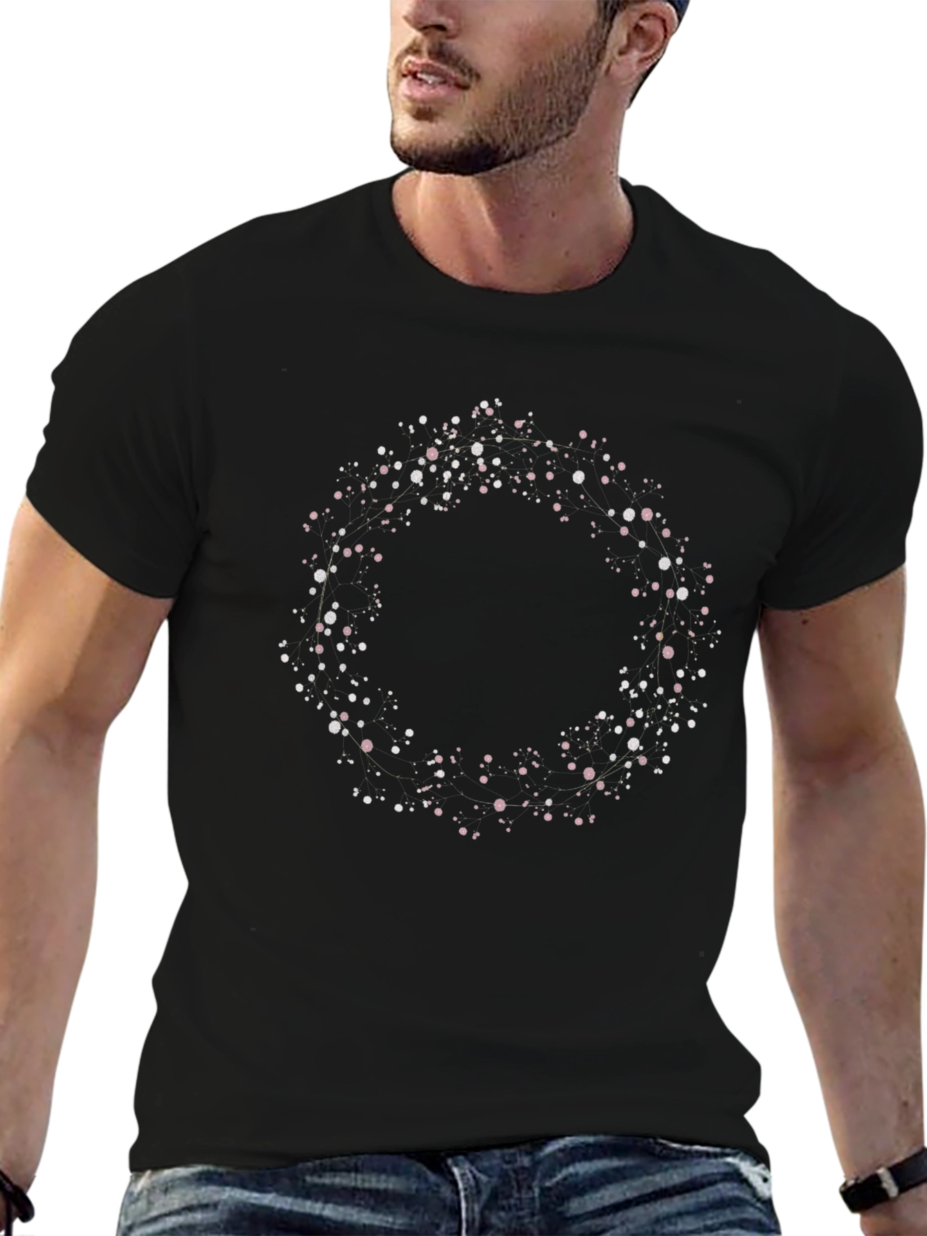 Abstract Circle Graphic T-Shirt - Casual Cotton Tee