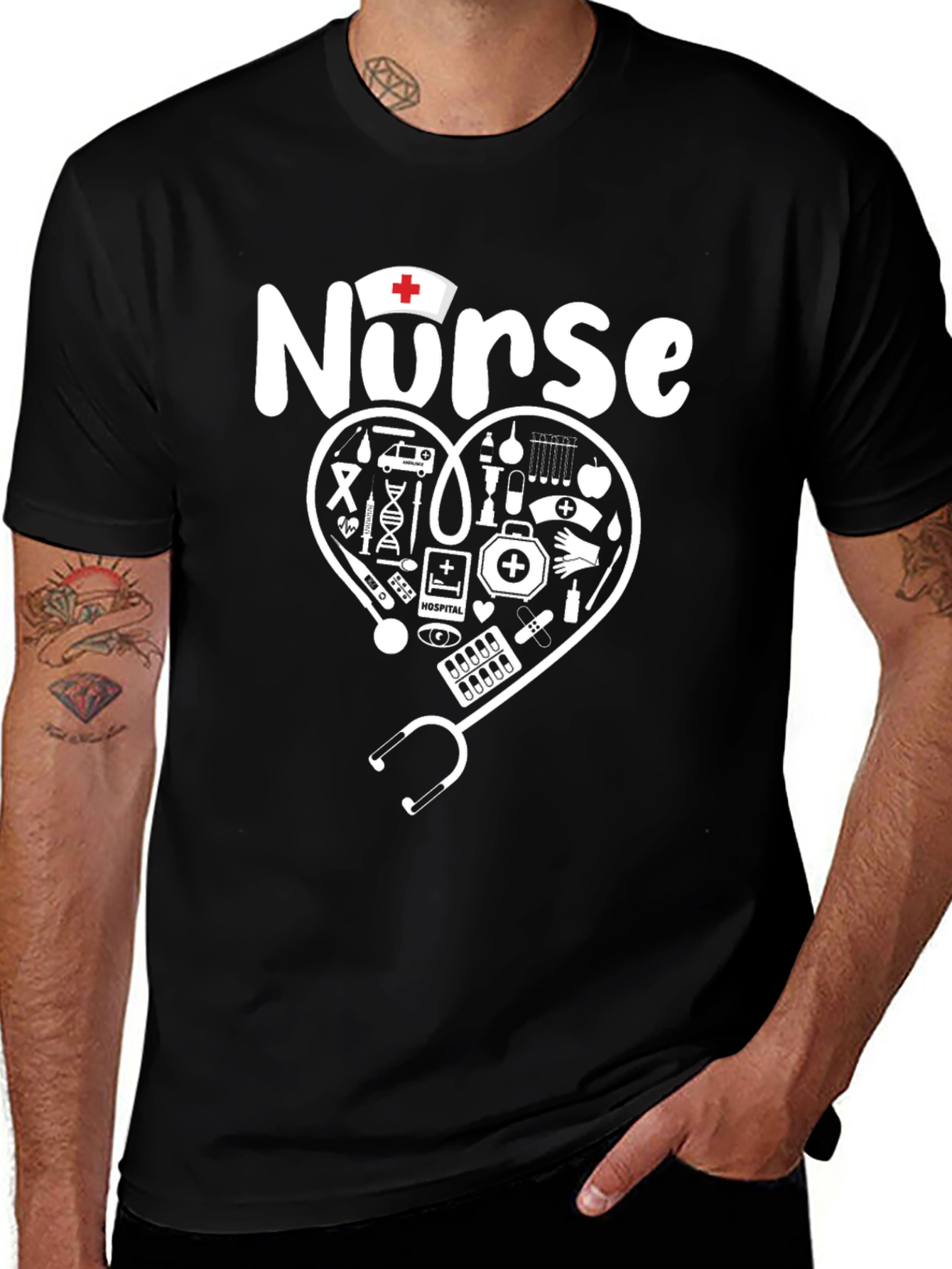 Nurse Heart Graphic Tee - Medical Professional Apparel