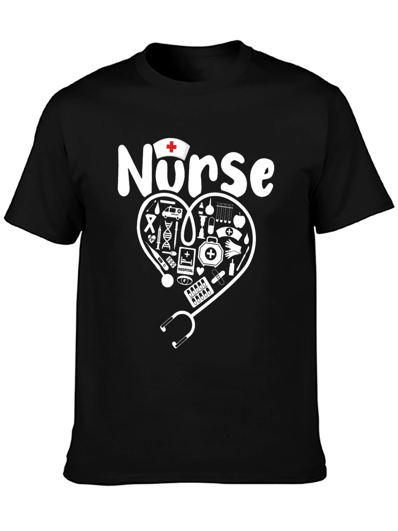 Nurse Heart Graphic Tee - Medical Professional Apparel