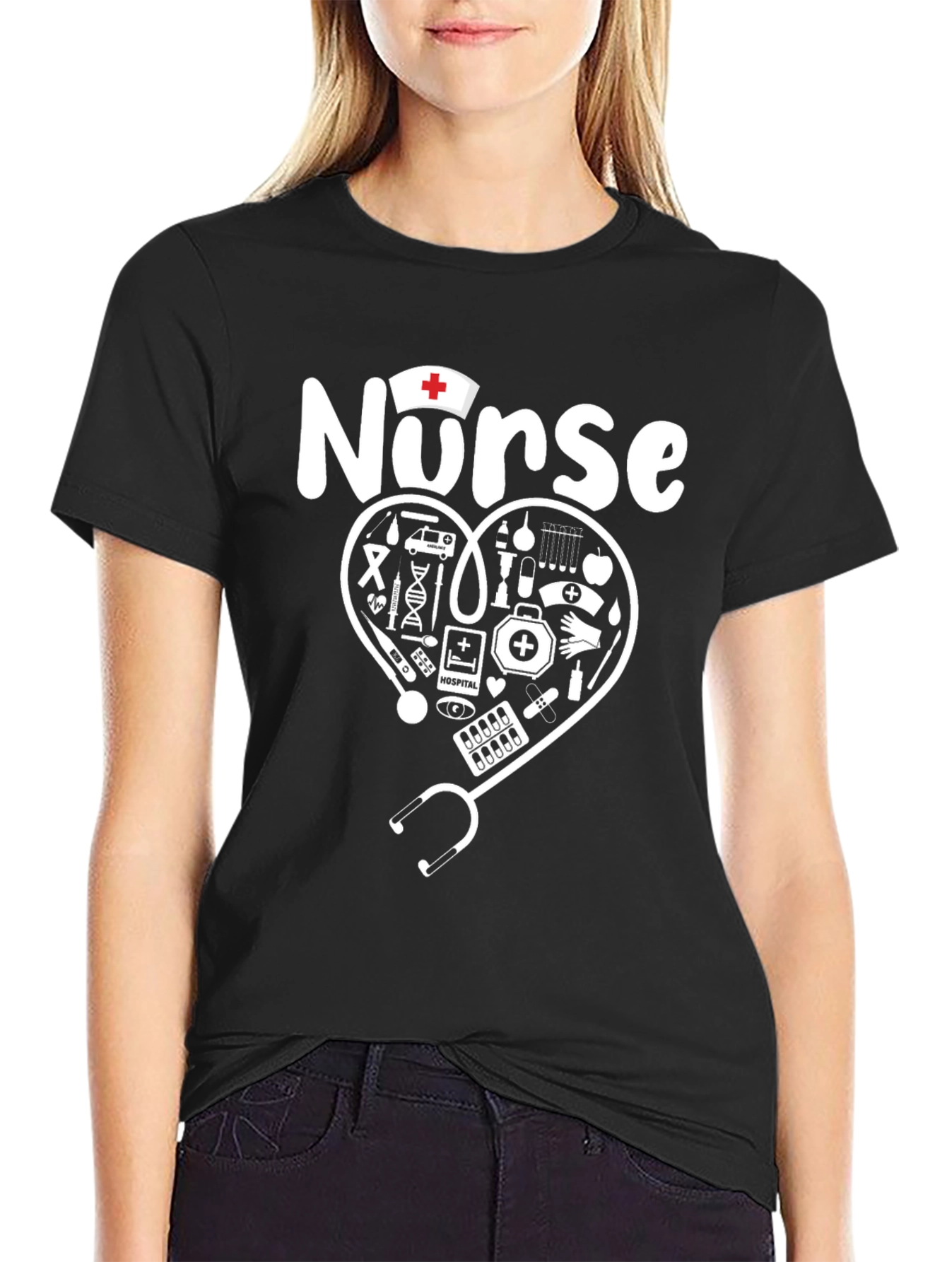 Nurse Heart Graphic Tee - Medical Professional Apparel