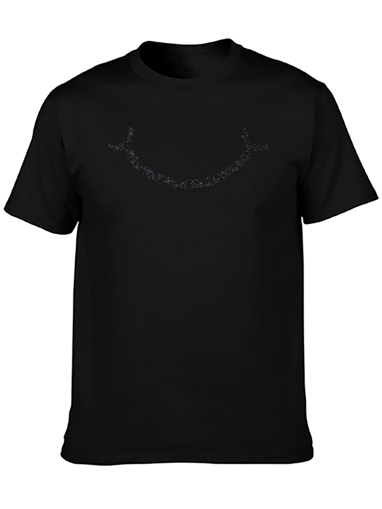 Mens Black Crewneck T-Shirt with Subtle Design