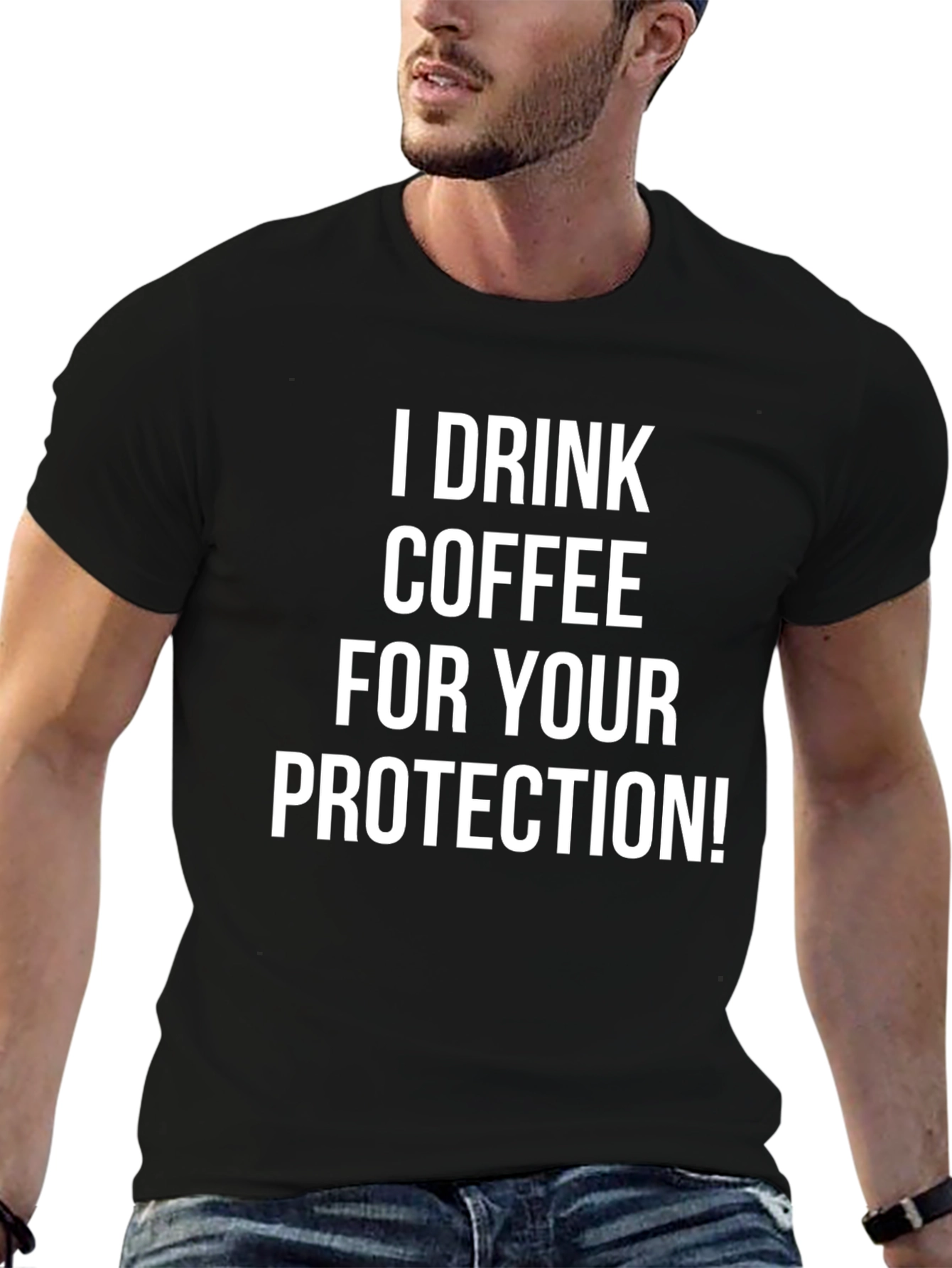 Coffee Drinker Protective Humor Graphic Tee