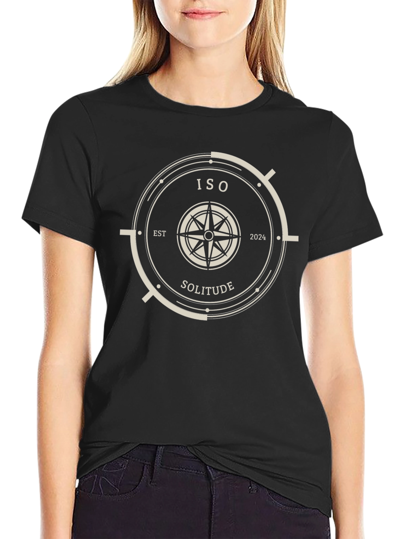 ISO Solitude Compass Graphic T-Shirt - Black