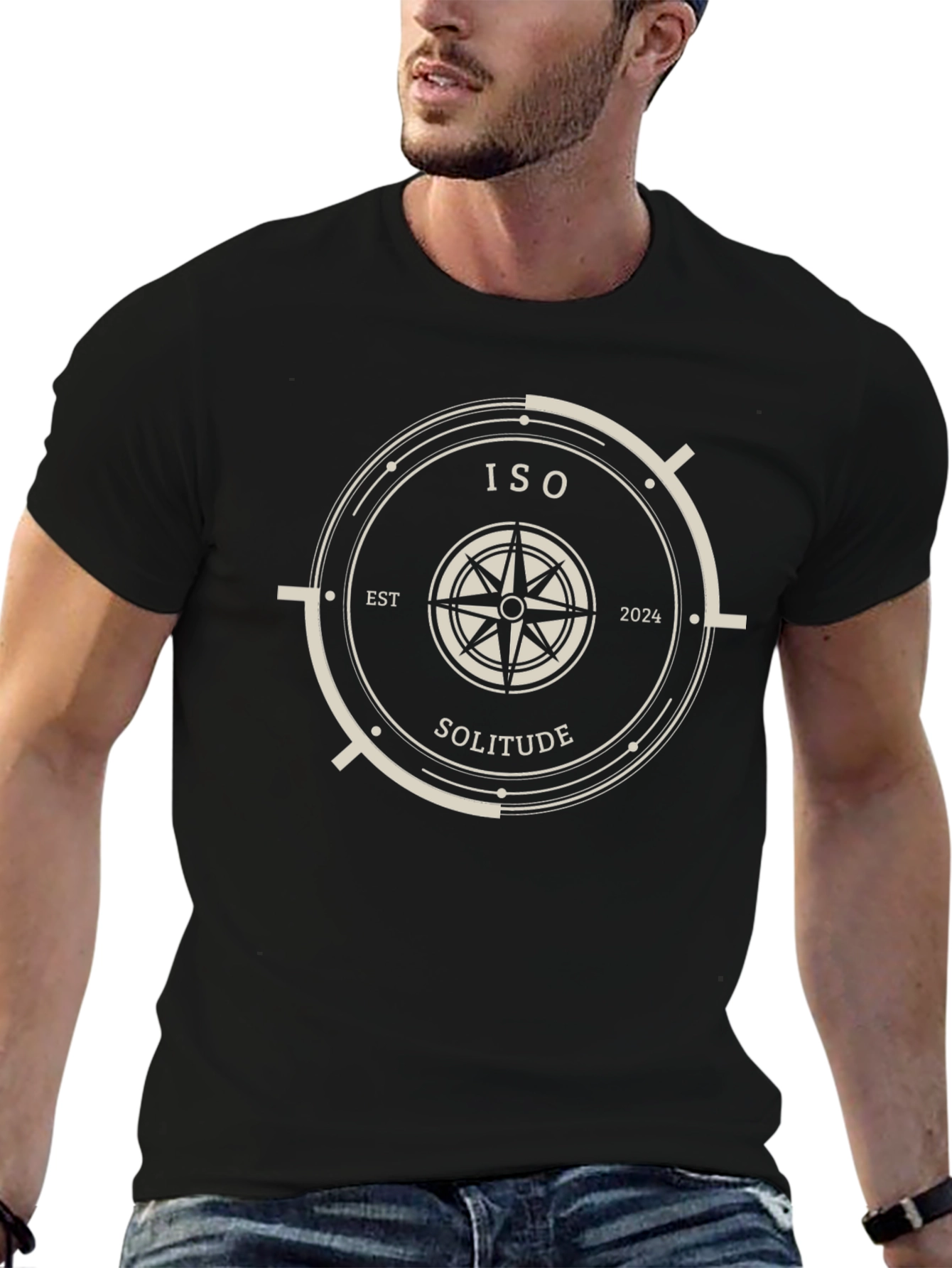 ISO Solitude Compass Graphic T-Shirt - Black