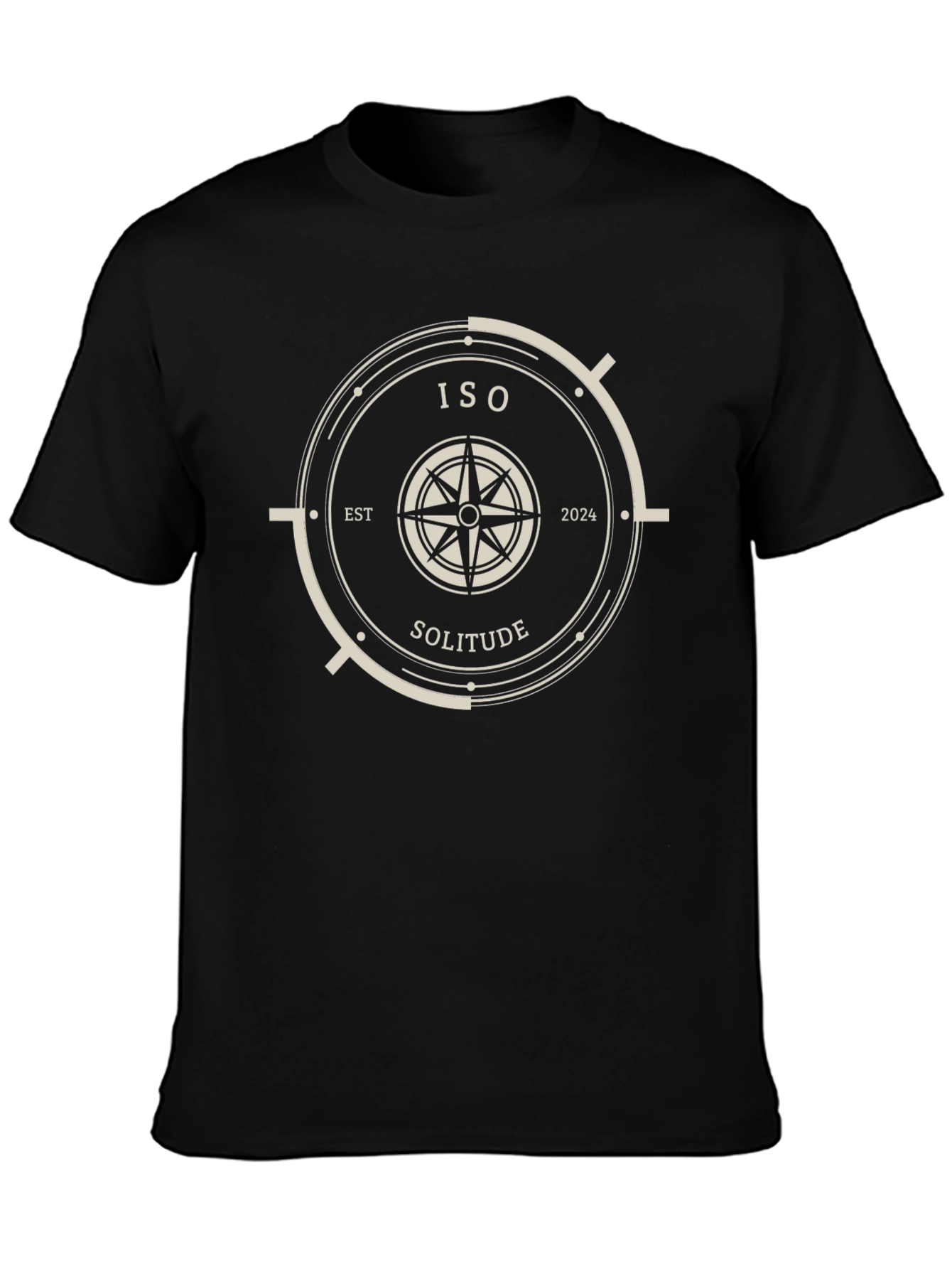 ISO Solitude Compass Graphic T-Shirt - Black