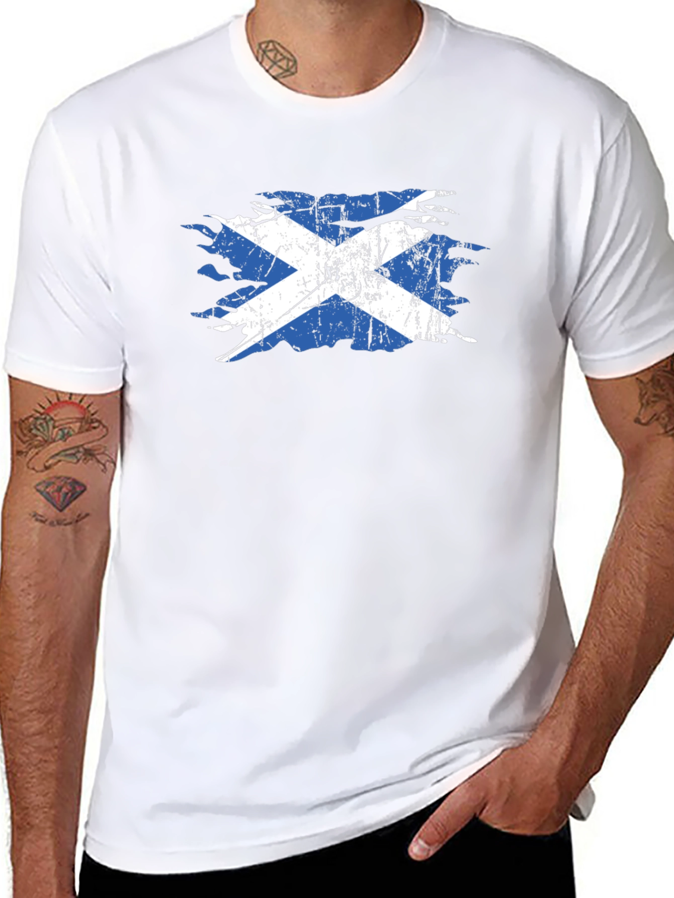 Scotland Flag Distressed Graphic Tee