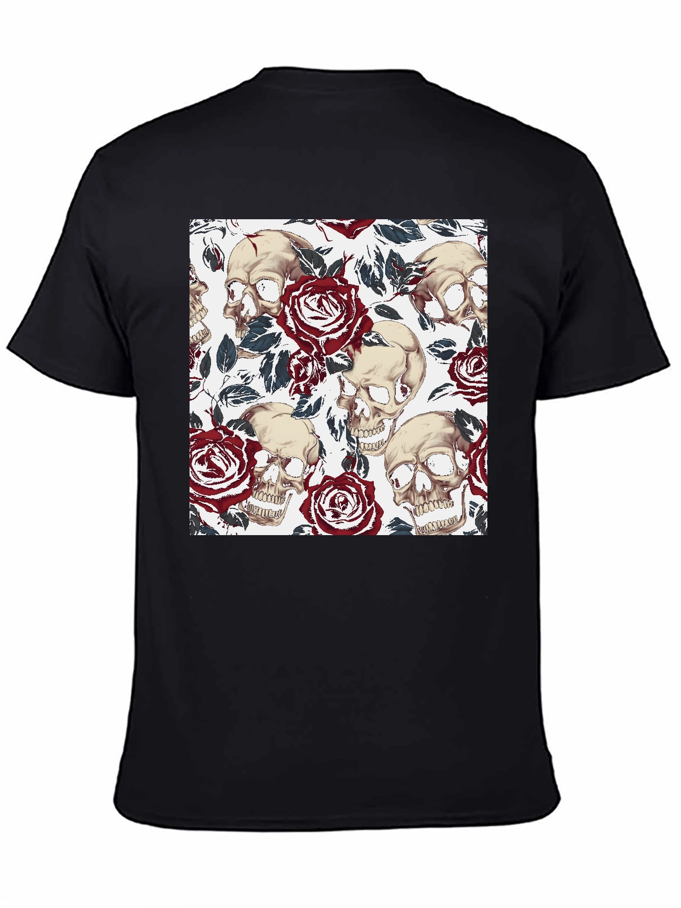 Skull & Rose Graphic Tee - Mens Casual T-Shirt