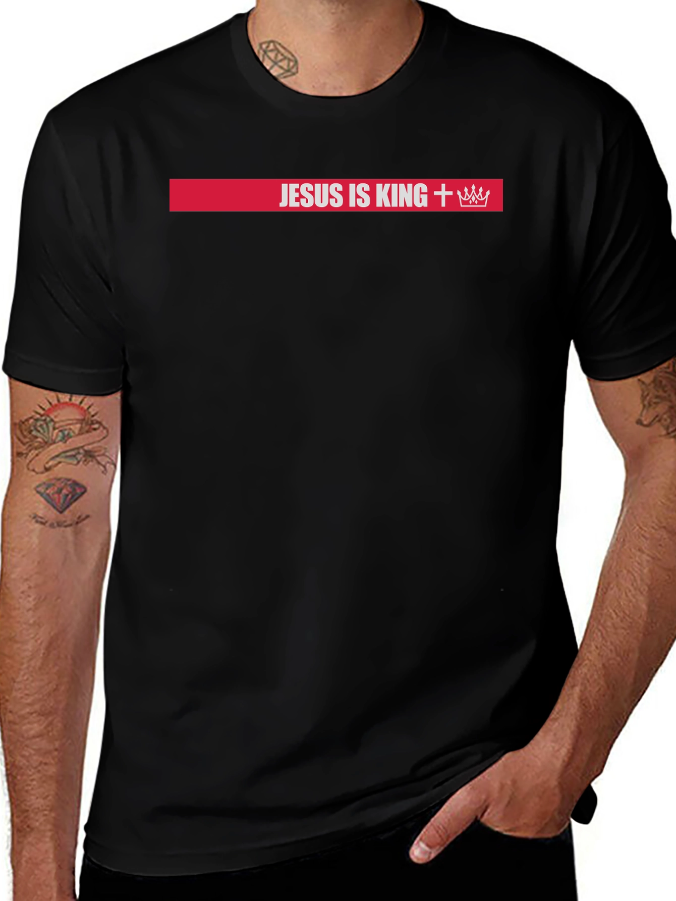 Jesus is King T-Shirt: Red Bar Design