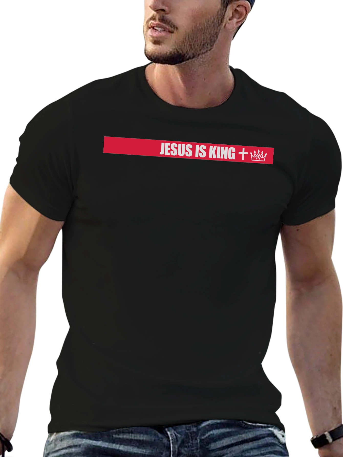 Jesus is King T-Shirt: Red Bar Design