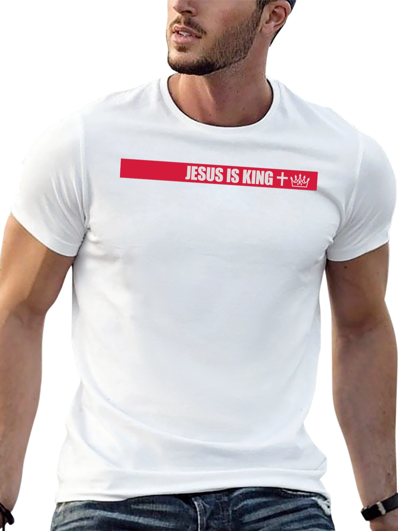 Jesus is King T-Shirt: Red Bar Design