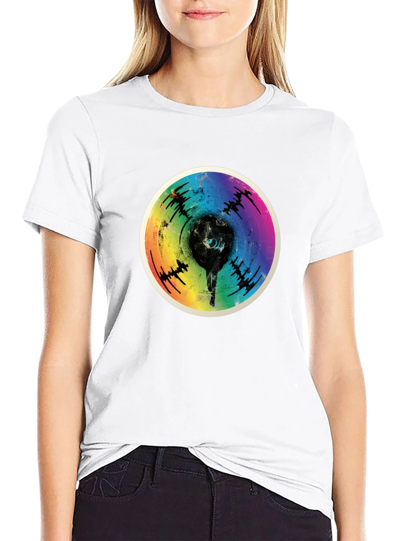 Retro Rainbow Record Fist T-Shirt