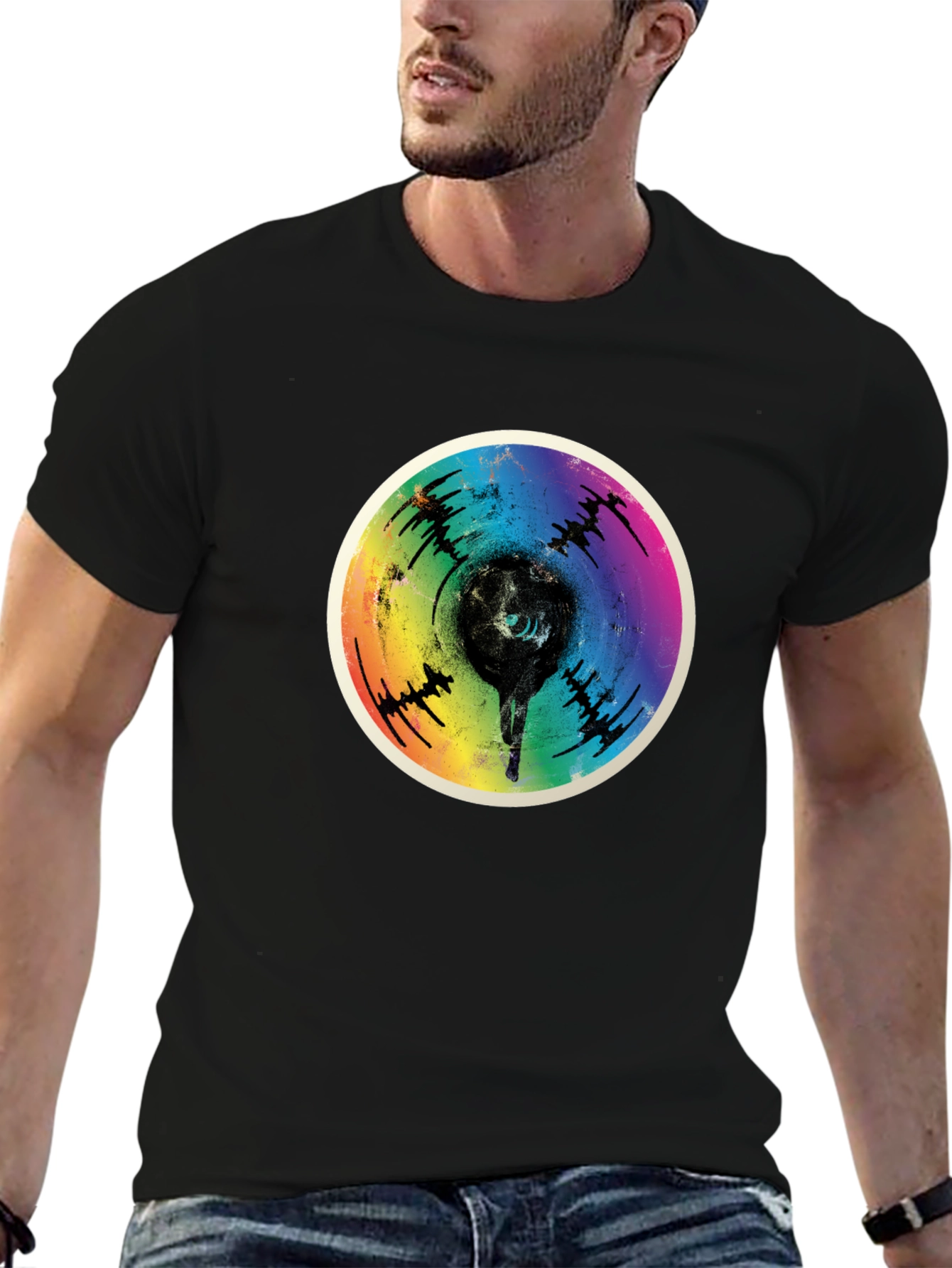Retro Rainbow Record Fist T-Shirt