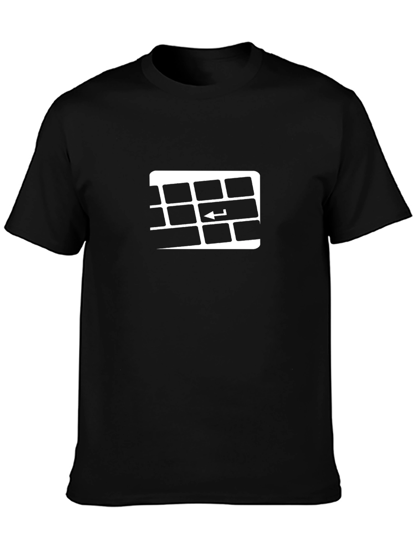 Keyboard Enter Key Graphic Black T-Shirt