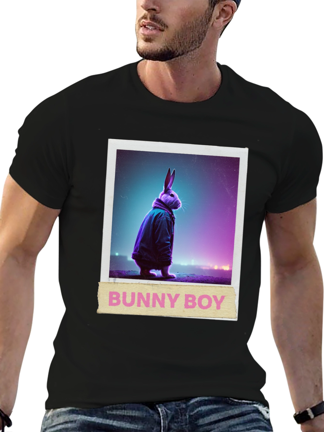 Bunny Boy Graphic Tee - Trendy Casual Wear