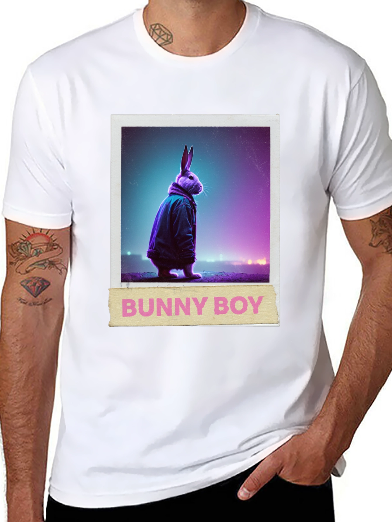 Bunny Boy Graphic Tee - Trendy Casual Wear
