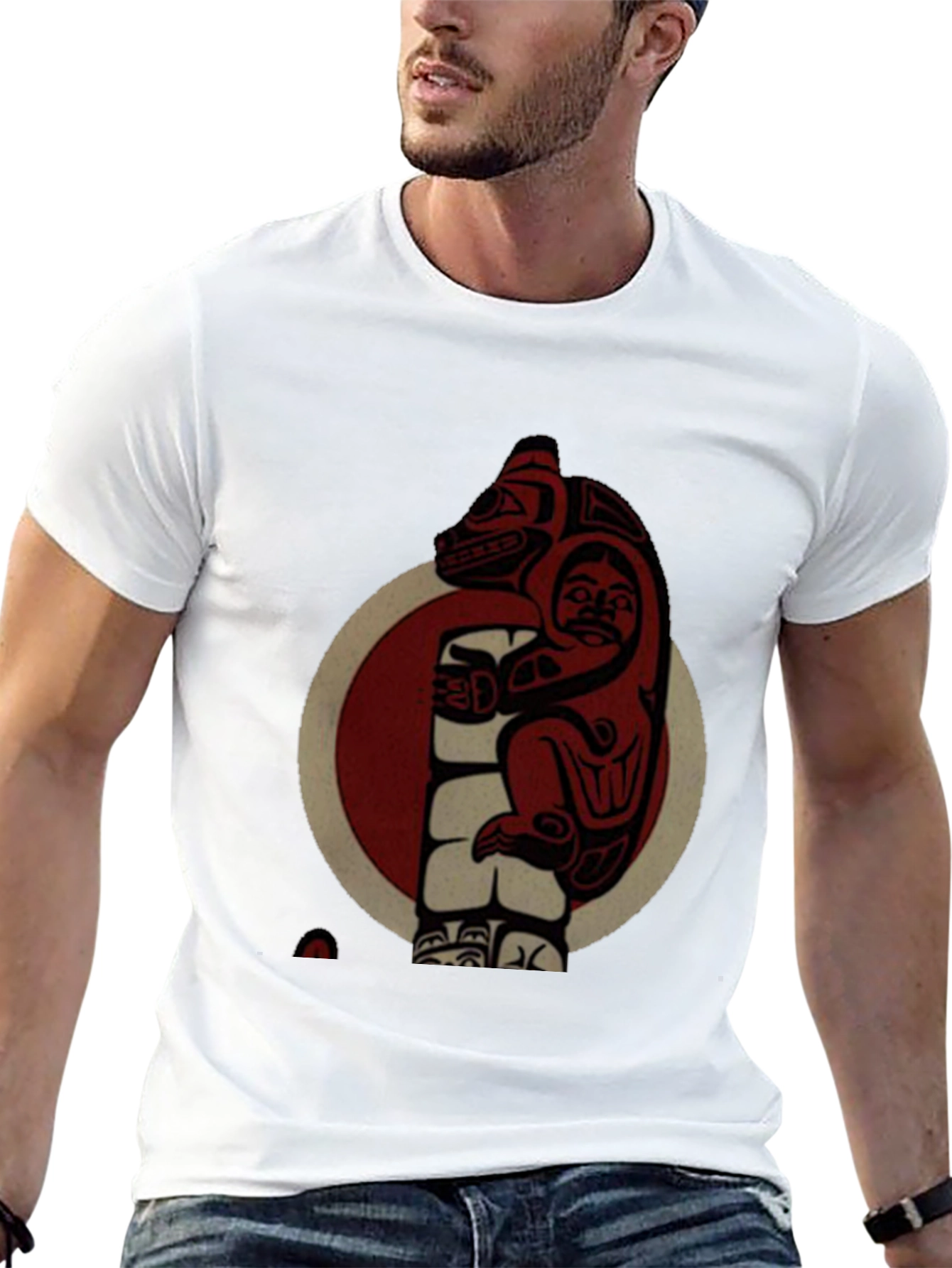 Native Art Bear Graphic T-Shirt