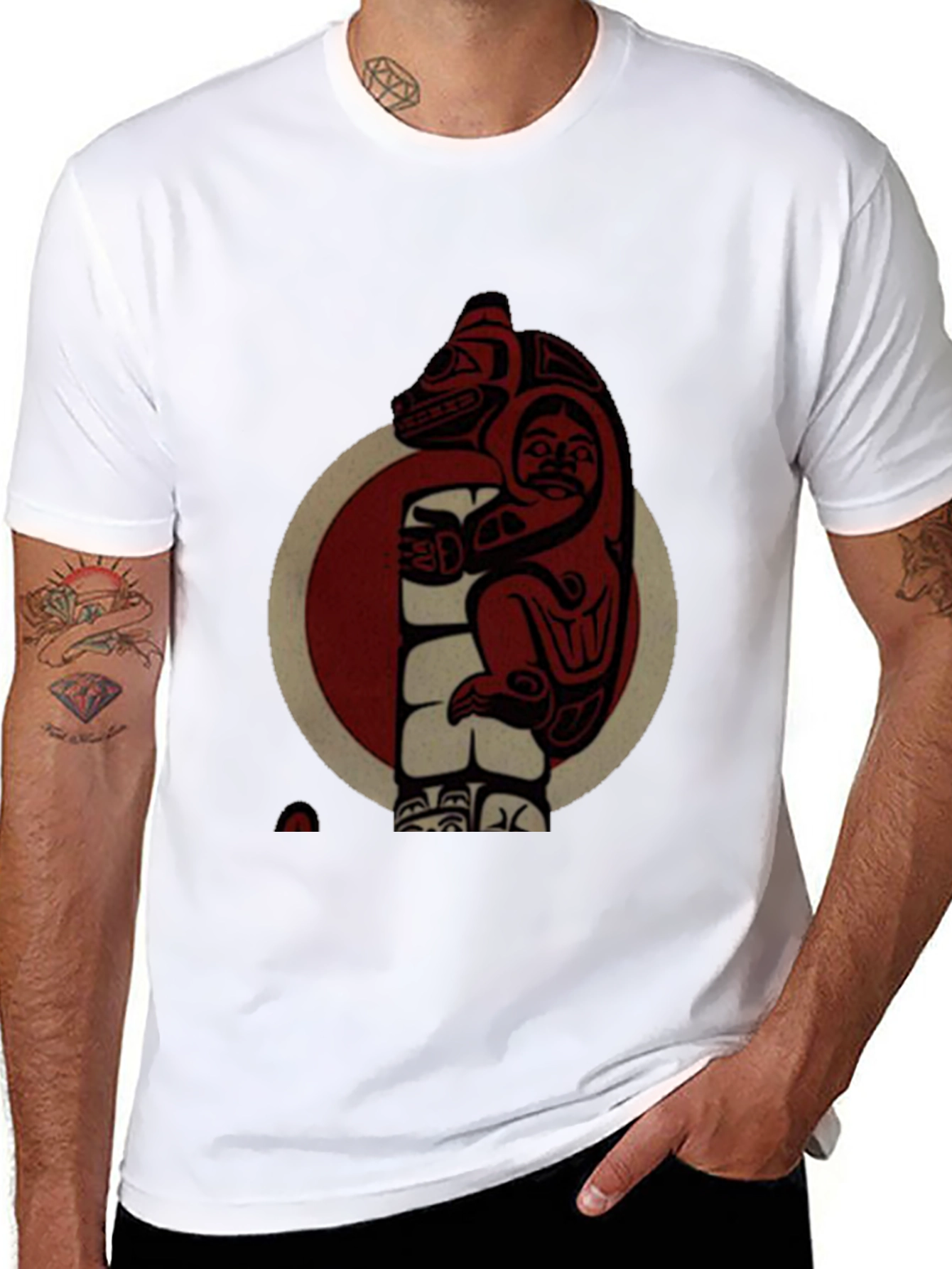 Native Art Bear Graphic T-Shirt