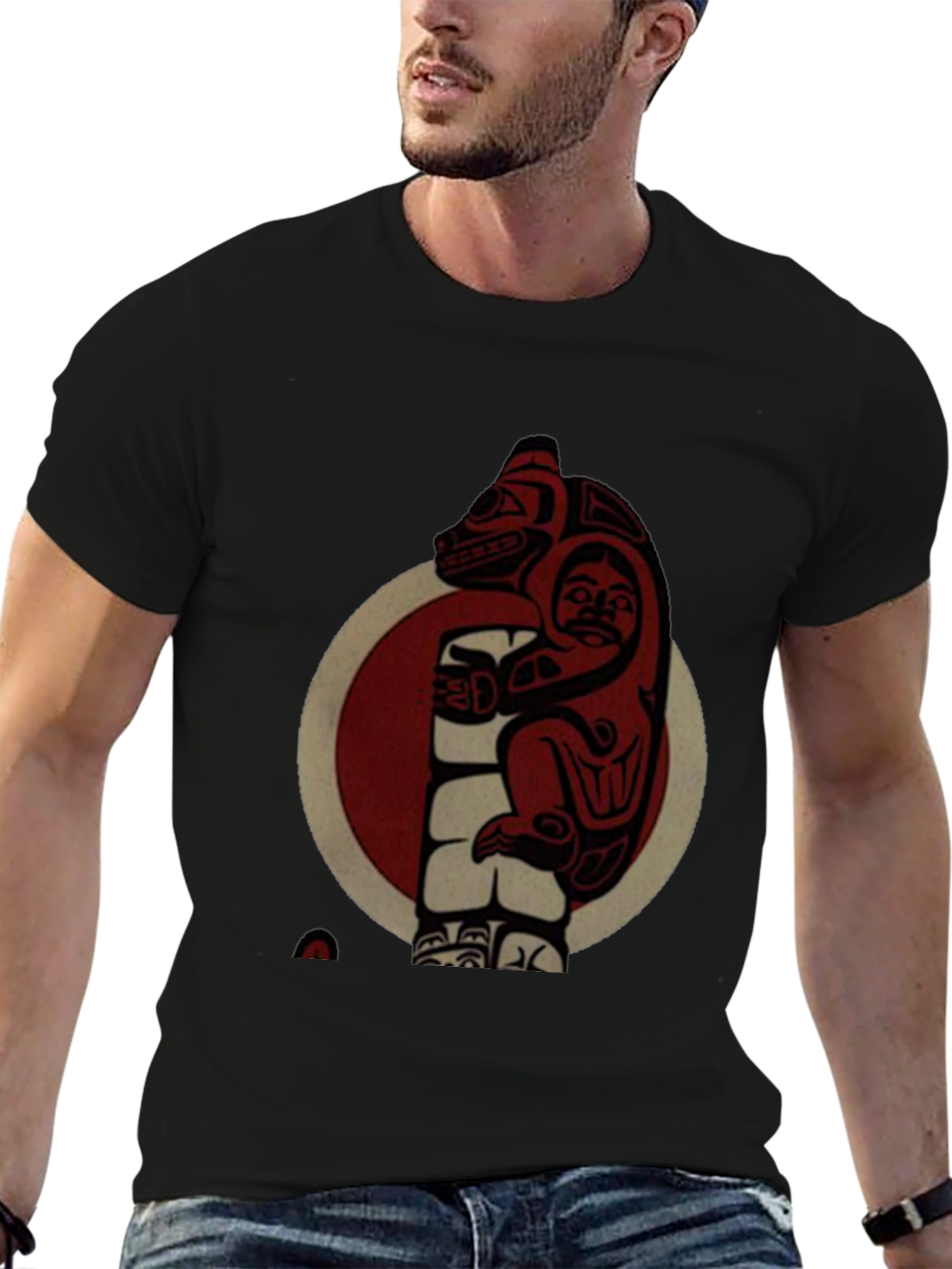 Native Art Bear Graphic T-Shirt