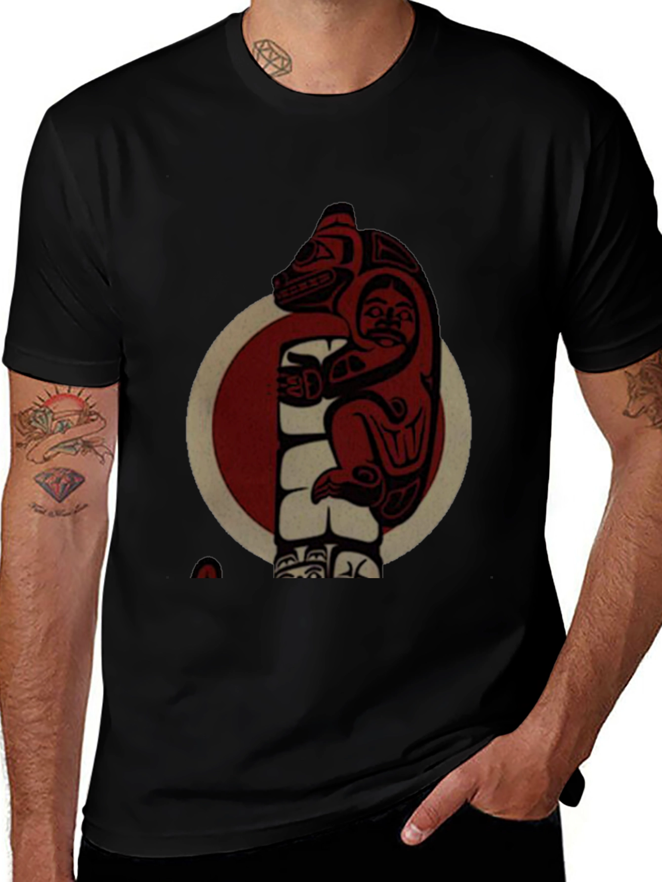 Native Art Bear Graphic T-Shirt