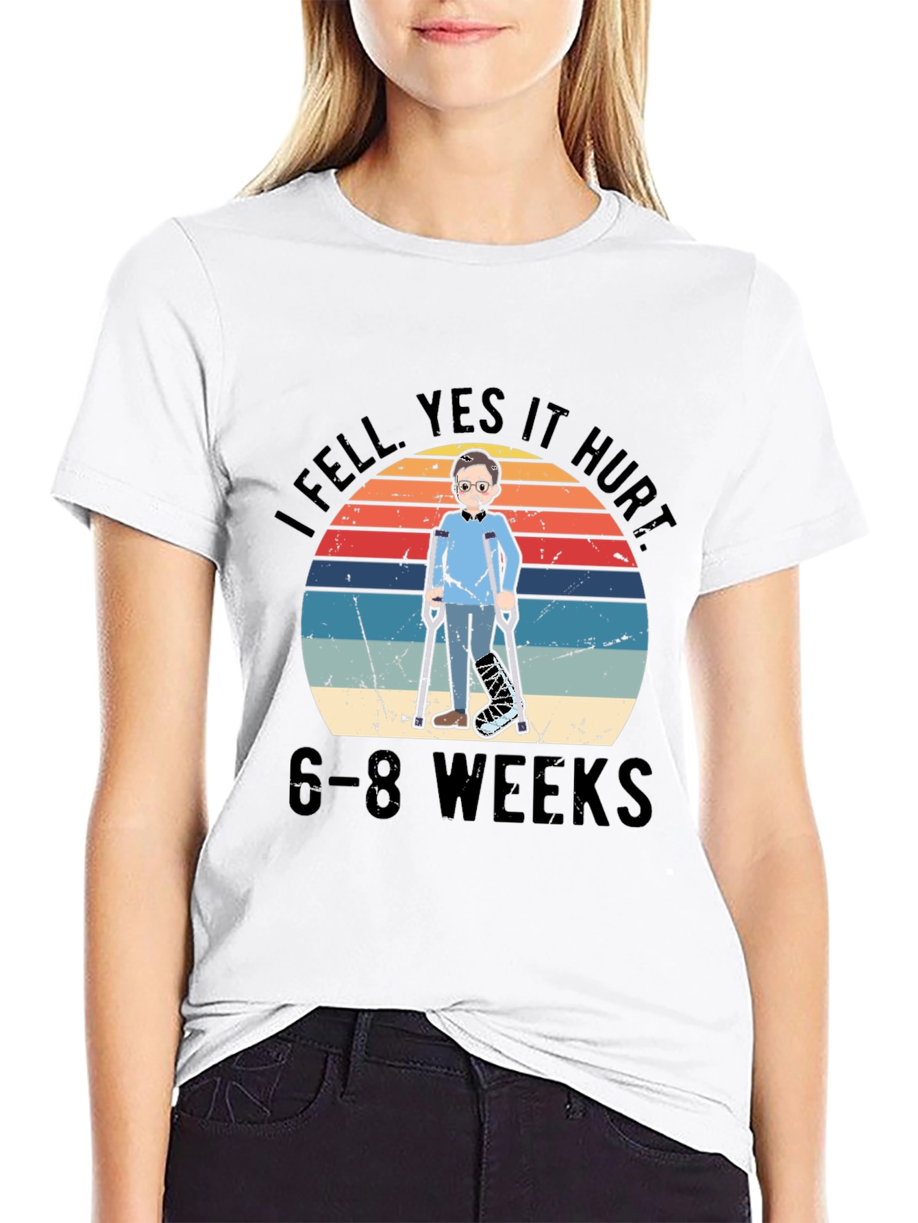 I Fell Yes It Hurt T-Shirt Broken Leg