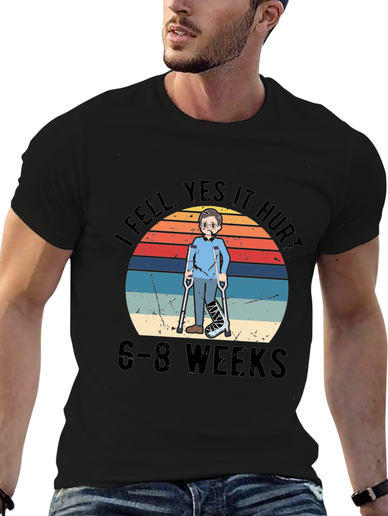 I Fell Yes It Hurt T-Shirt Broken Leg