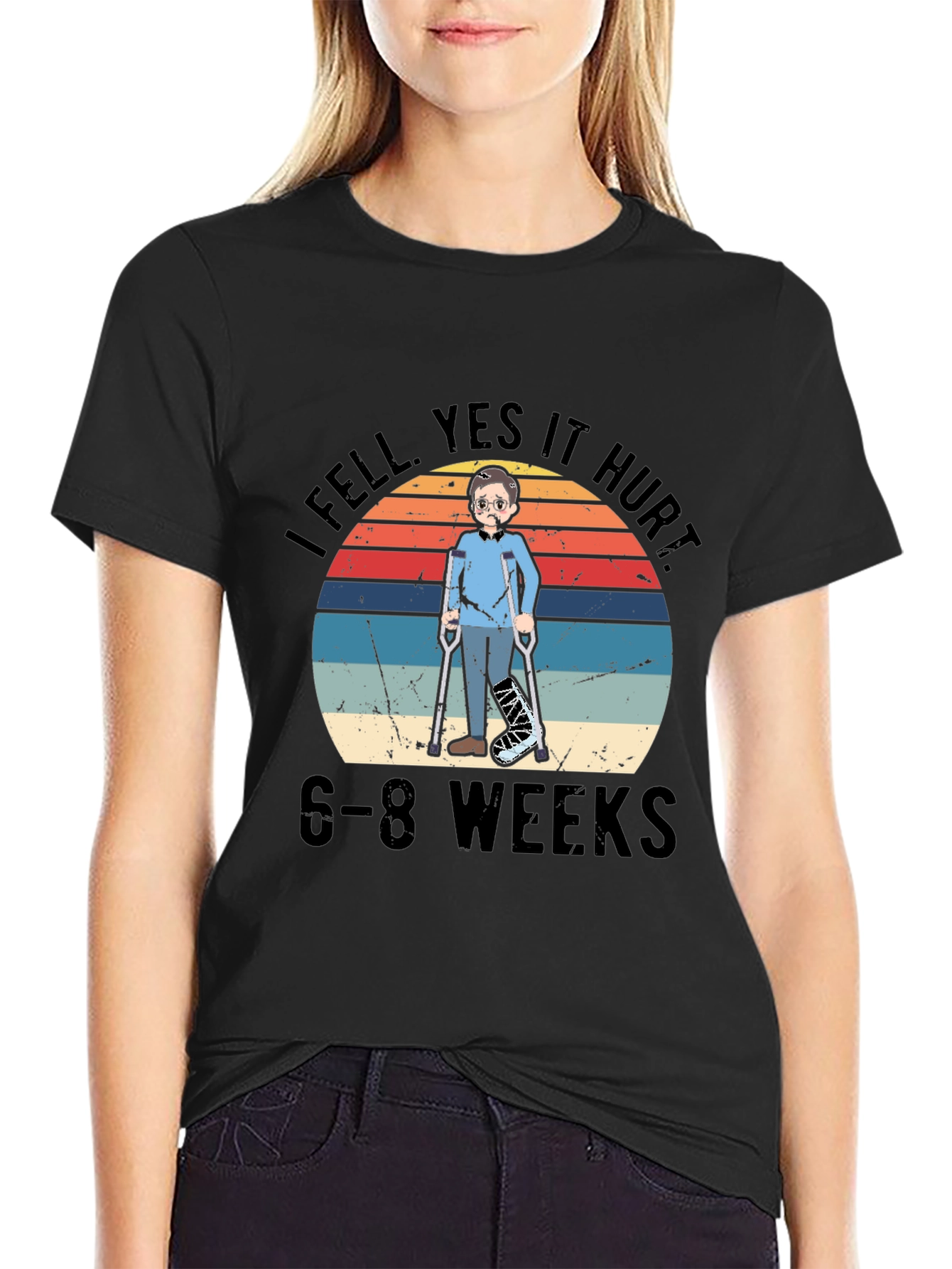 I Fell Yes It Hurt T-Shirt Broken Leg