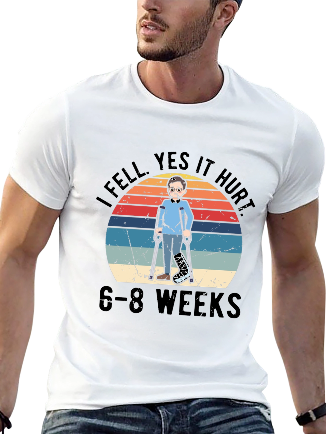 I Fell Yes It Hurt T-Shirt Broken Leg