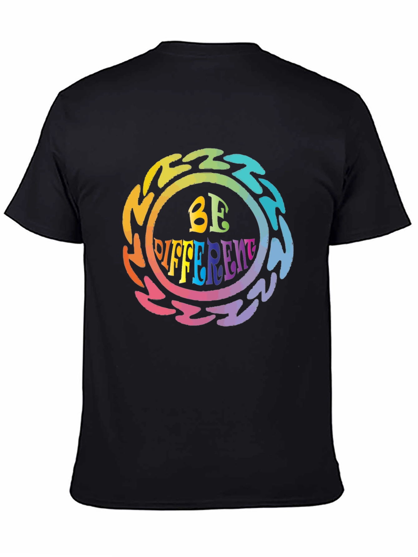 Be Different Psychedelic Graphic Tee - Black Unisex T-Shirt