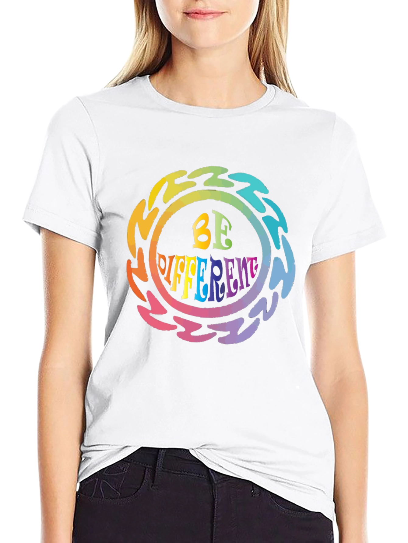 Be Different Psychedelic Graphic Tee - Black Unisex T-Shirt