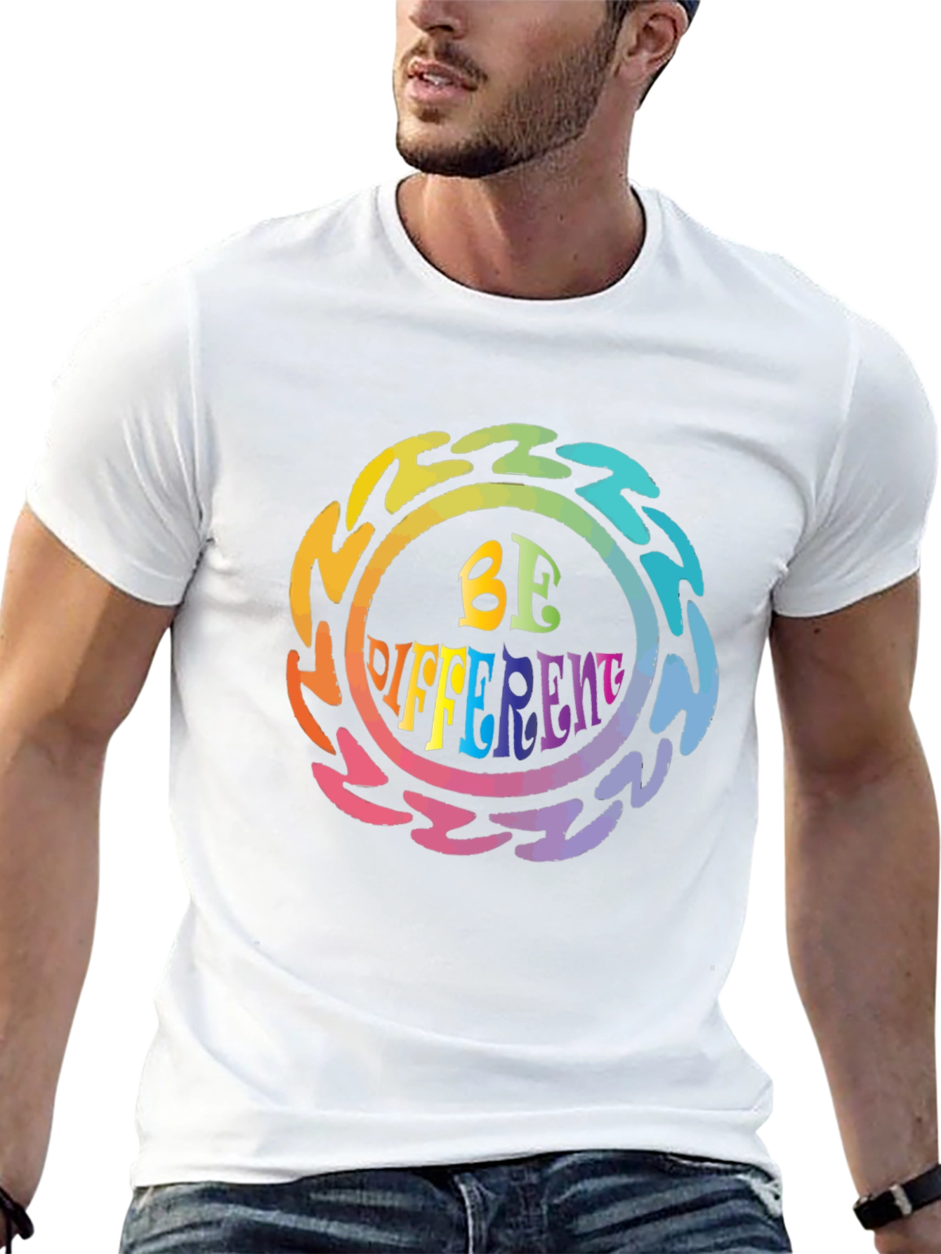 Be Different Psychedelic Graphic Tee - Black Unisex T-Shirt