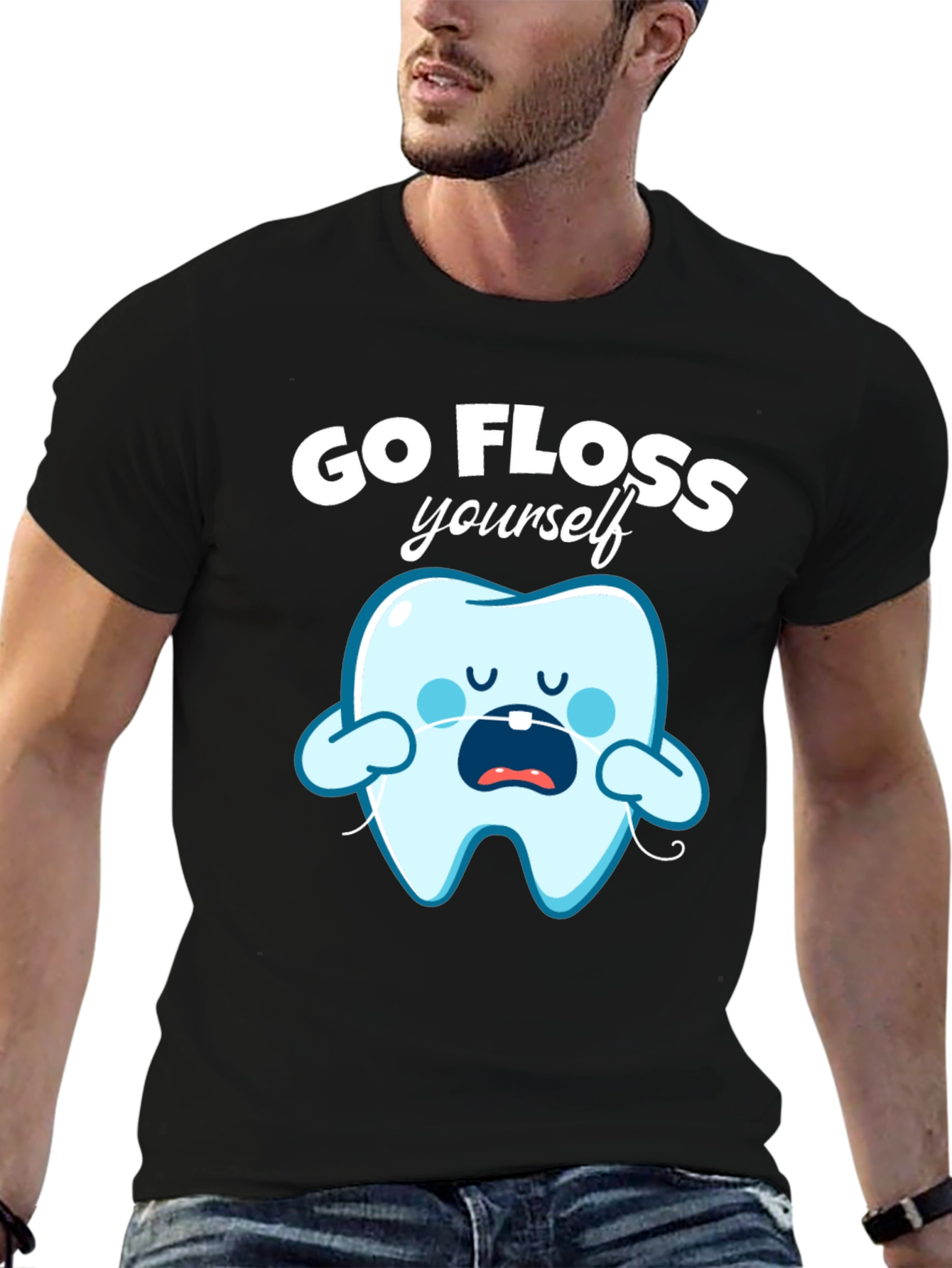 Go Floss Yourself Funny Tooth T-Shirt