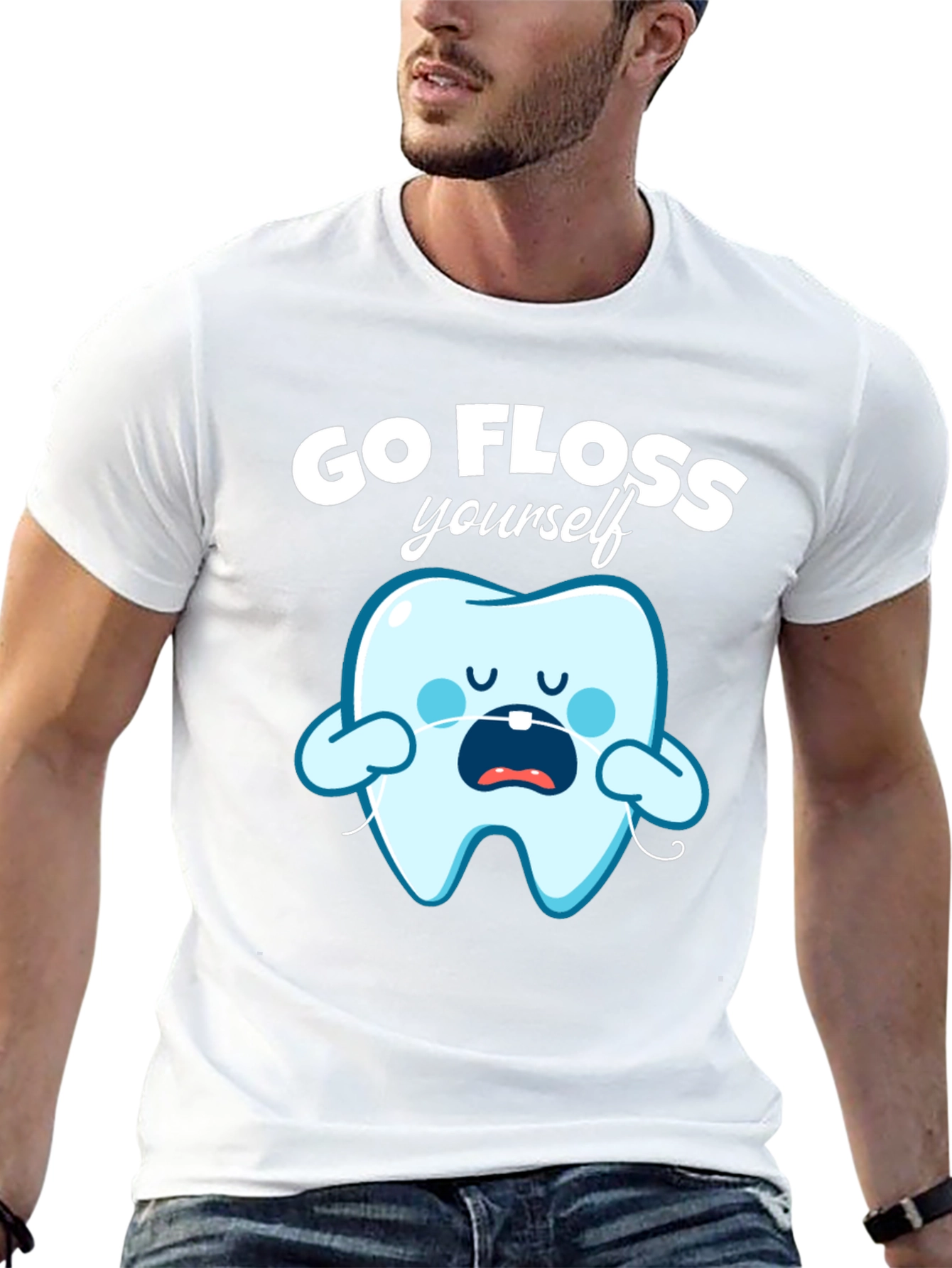 Go Floss Yourself Funny Tooth T-Shirt