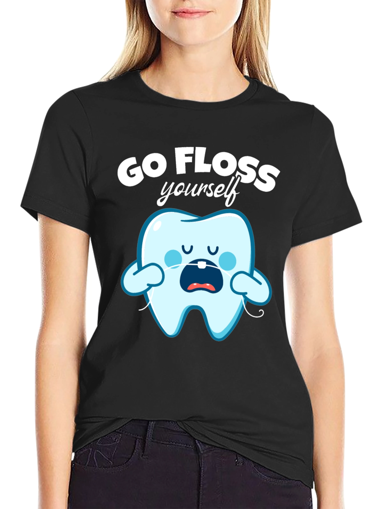 Go Floss Yourself Funny Tooth T-Shirt
