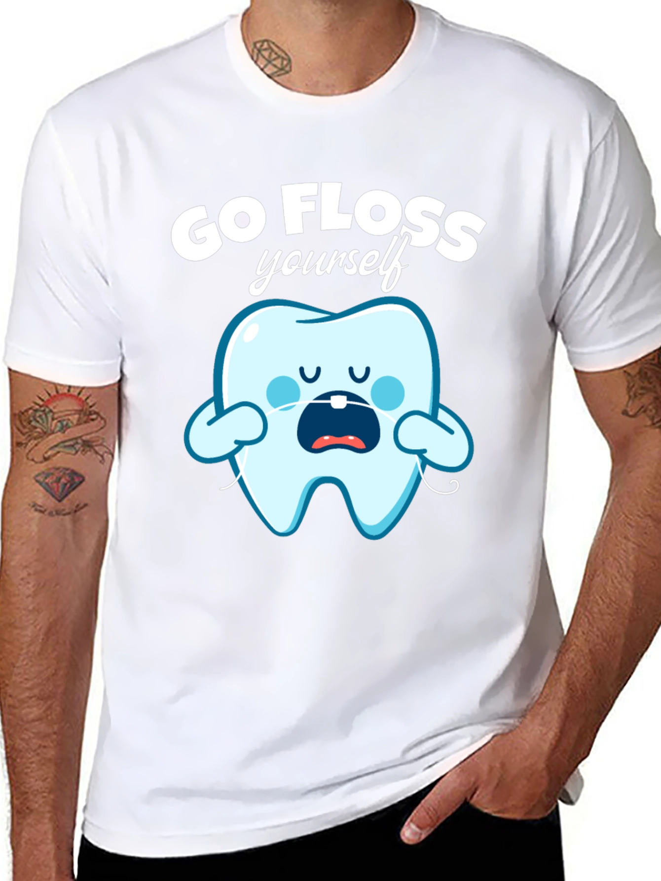 Go Floss Yourself Funny Tooth T-Shirt