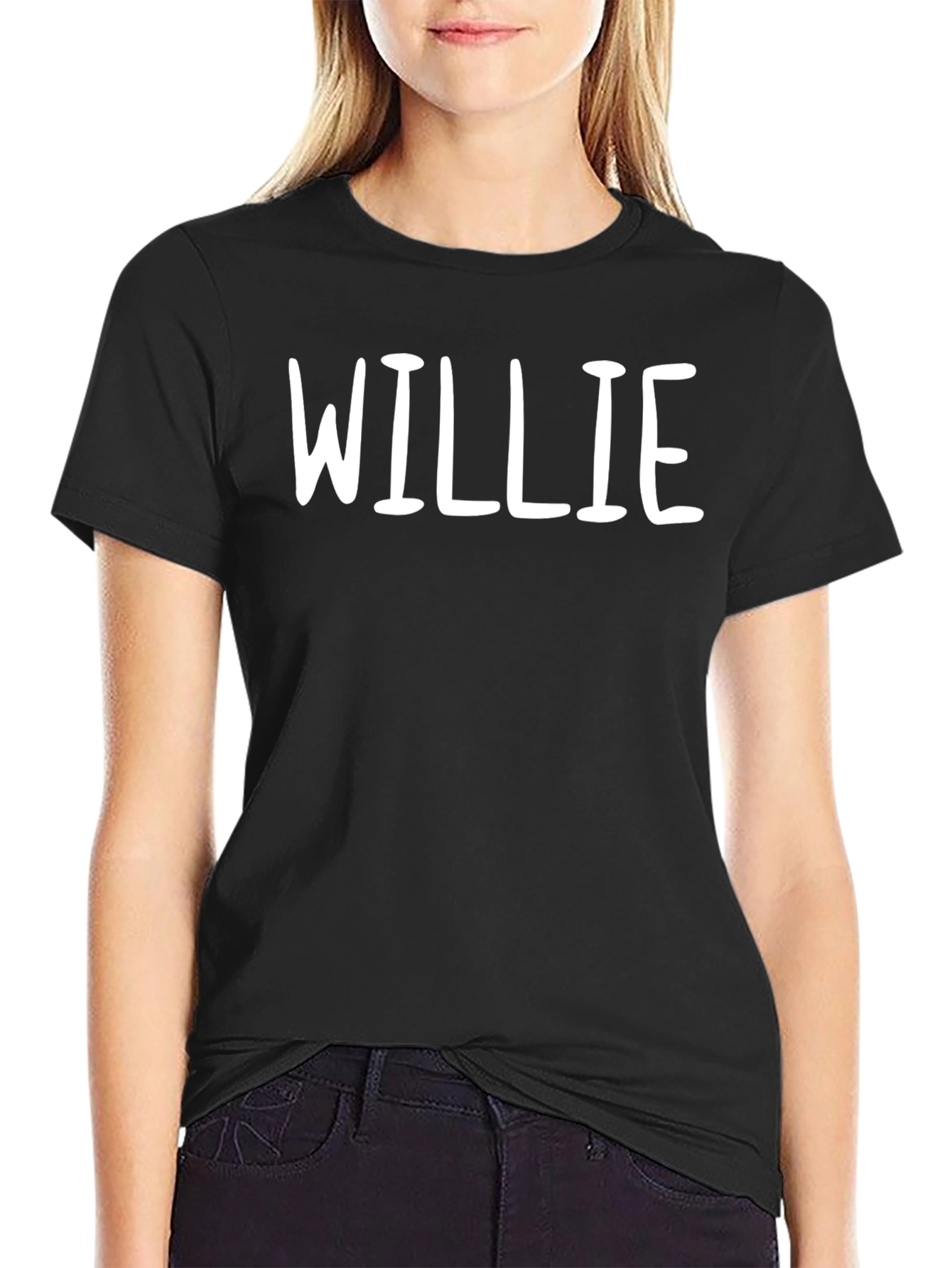 Willie Graphic T-Shirt - Black Crew Neck Tee