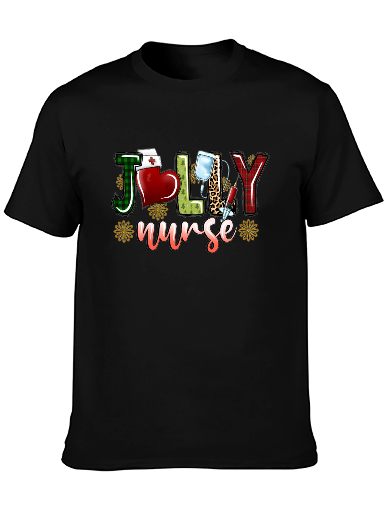 Jolly Nurse T-Shirt - Festive Medical Apparel