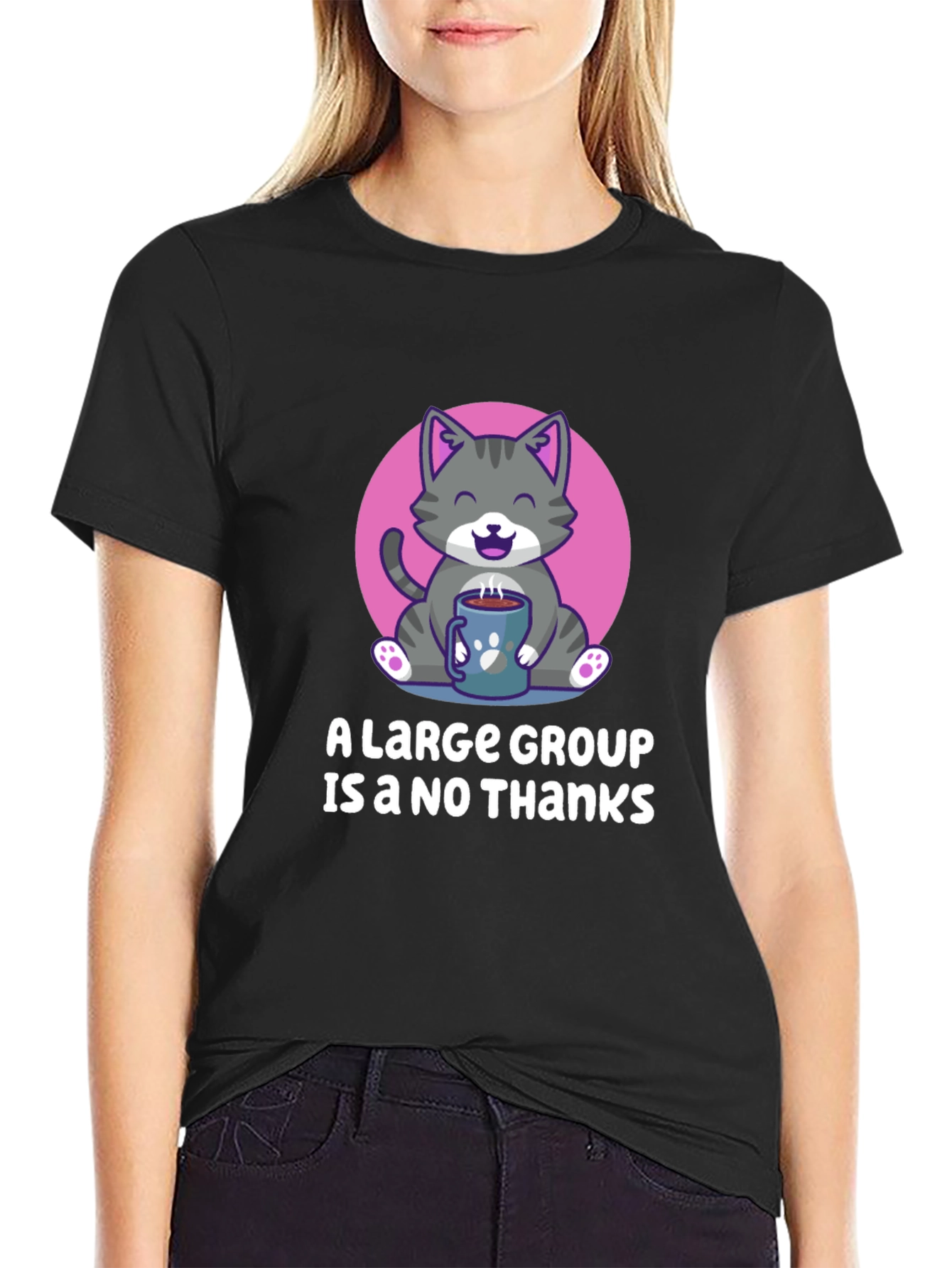 Cute Cat Coffee T-Shirt - Introvert Tee