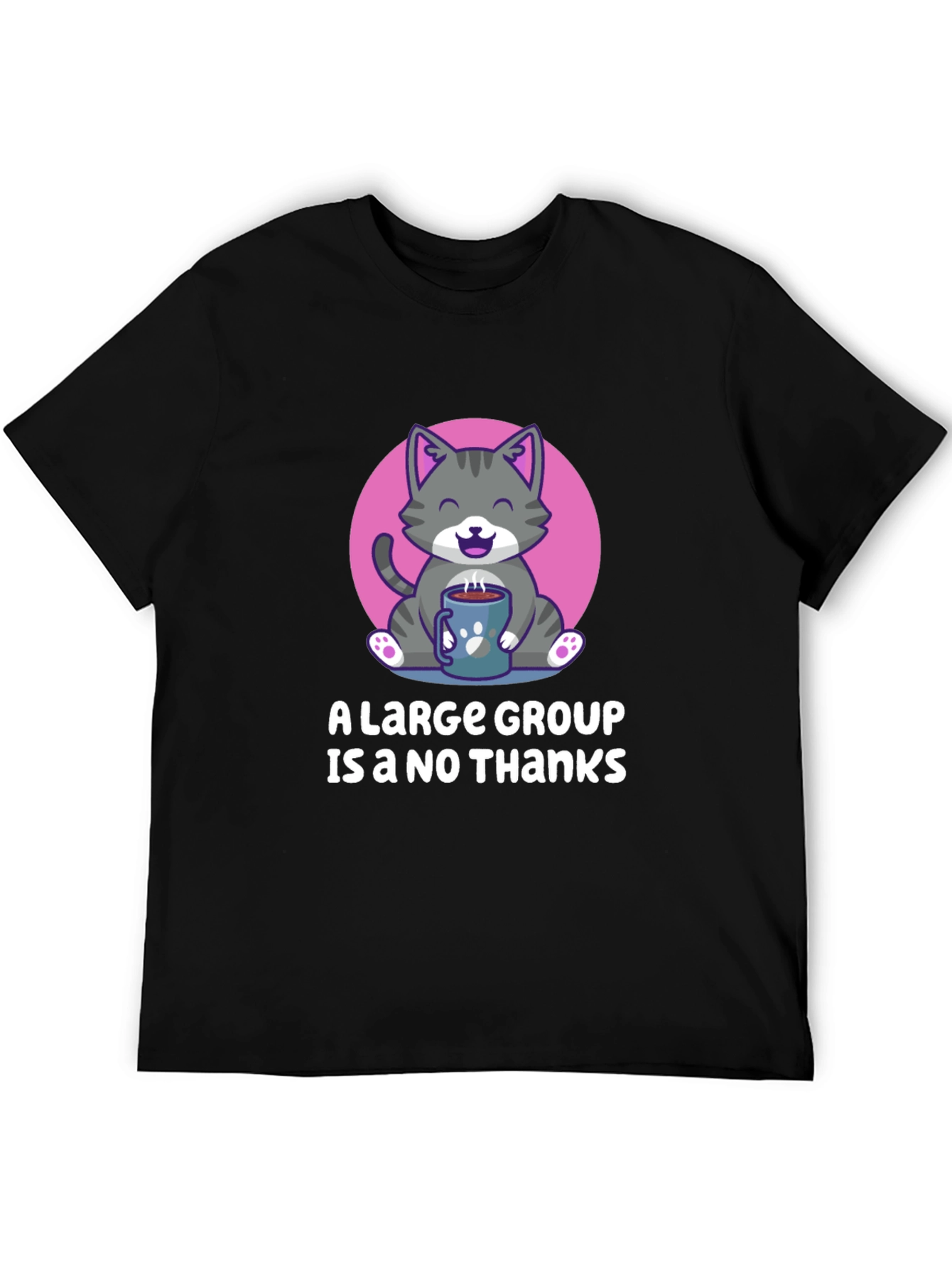 Cute Cat Coffee T-Shirt - Introvert Tee