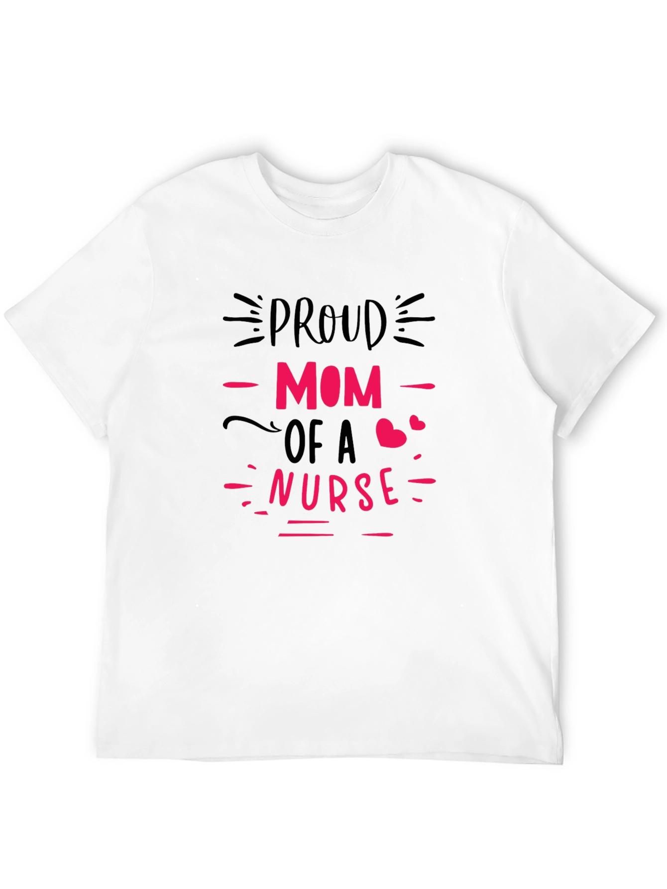 Proud Mom of a Nurse Graphic Tee - Black