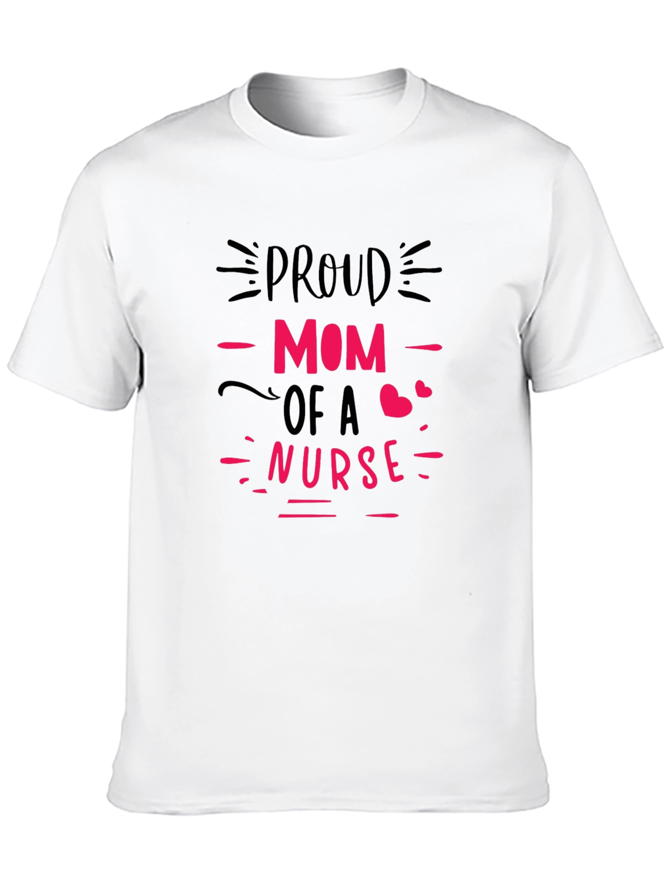 Proud Mom of a Nurse Graphic Tee - Black