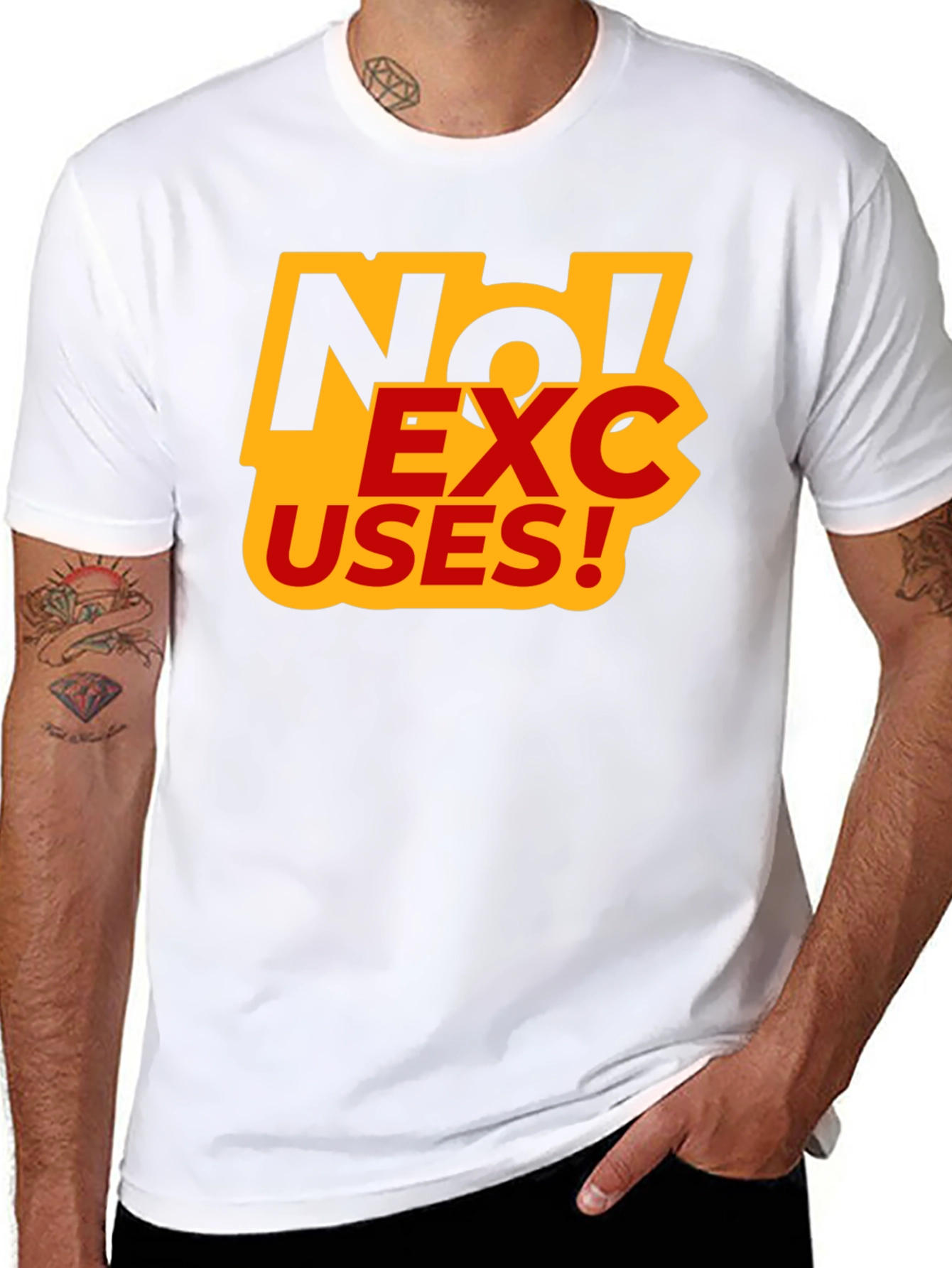 No Excuses Black Graphic Tee