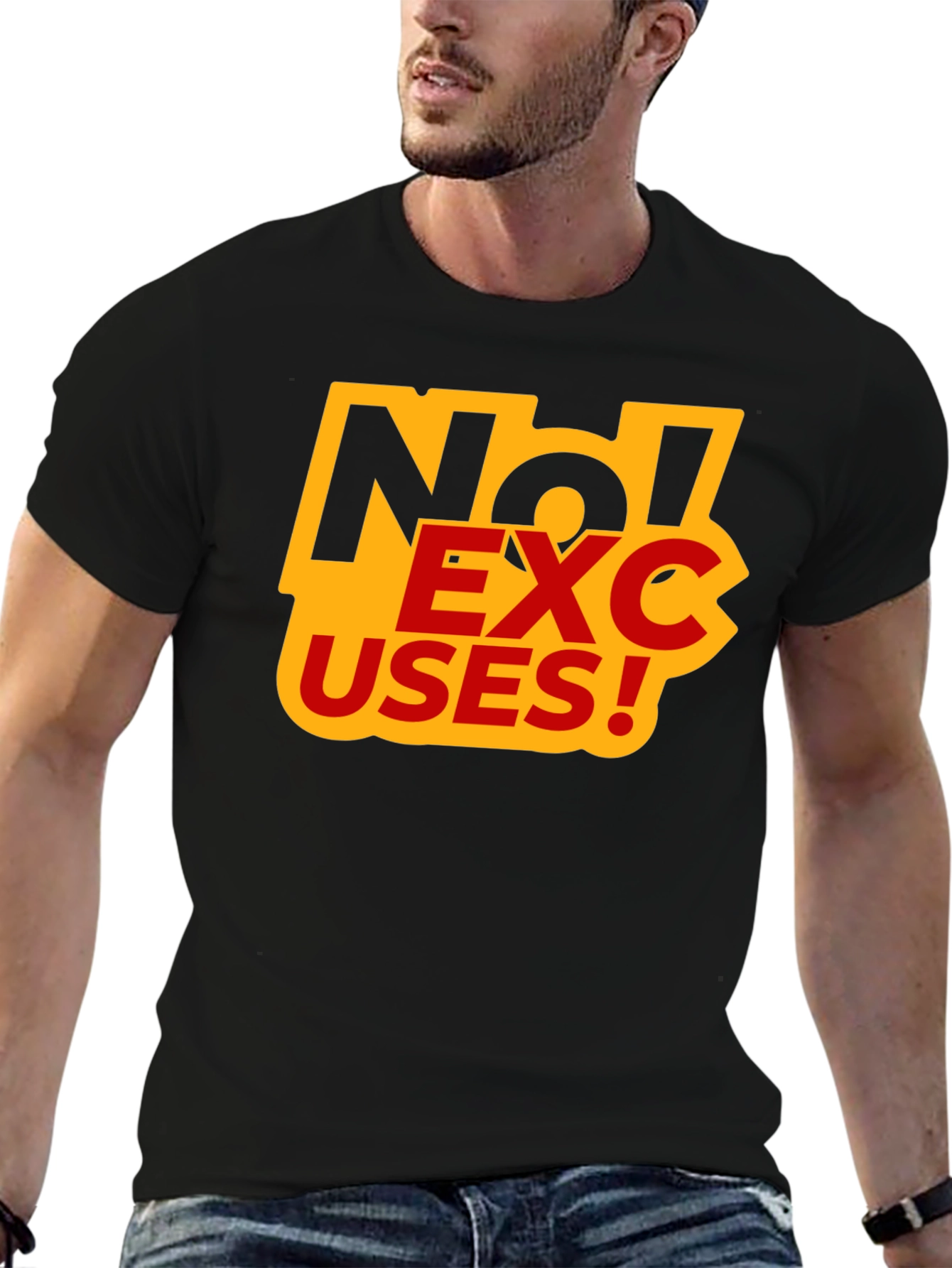 No Excuses Black Graphic Tee