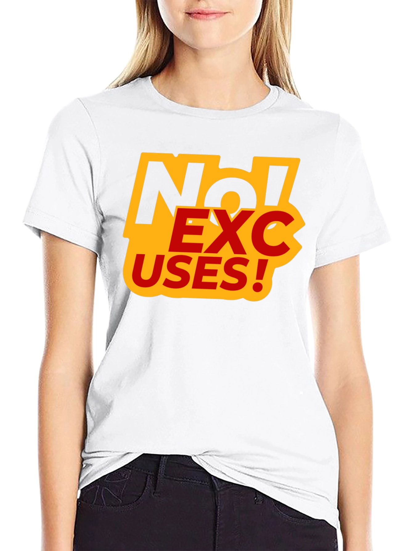 No Excuses Black Graphic Tee