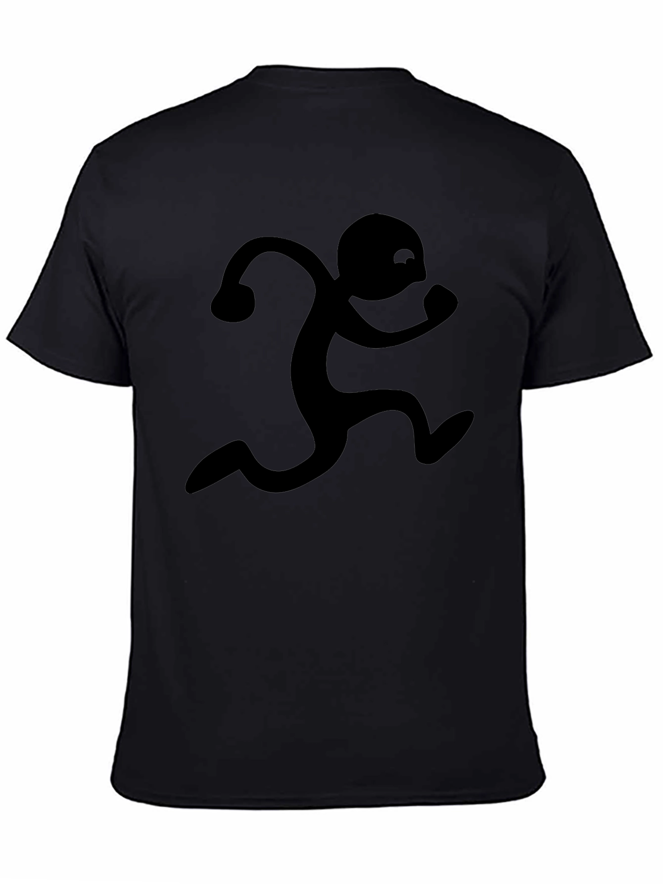 Running Man Graphic Tee - Black Cotton Blend