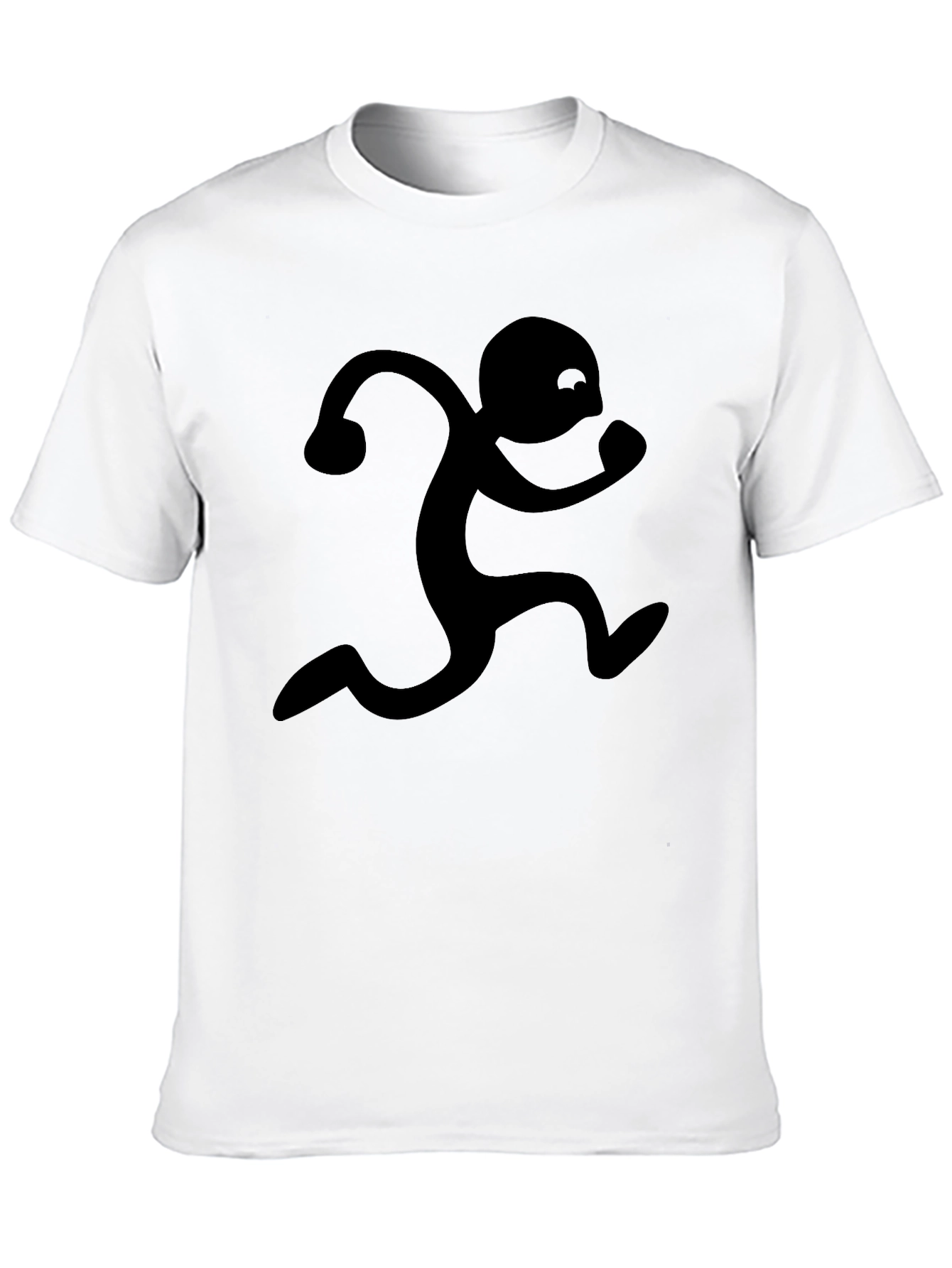 Running Man Graphic Tee - Black Cotton Blend