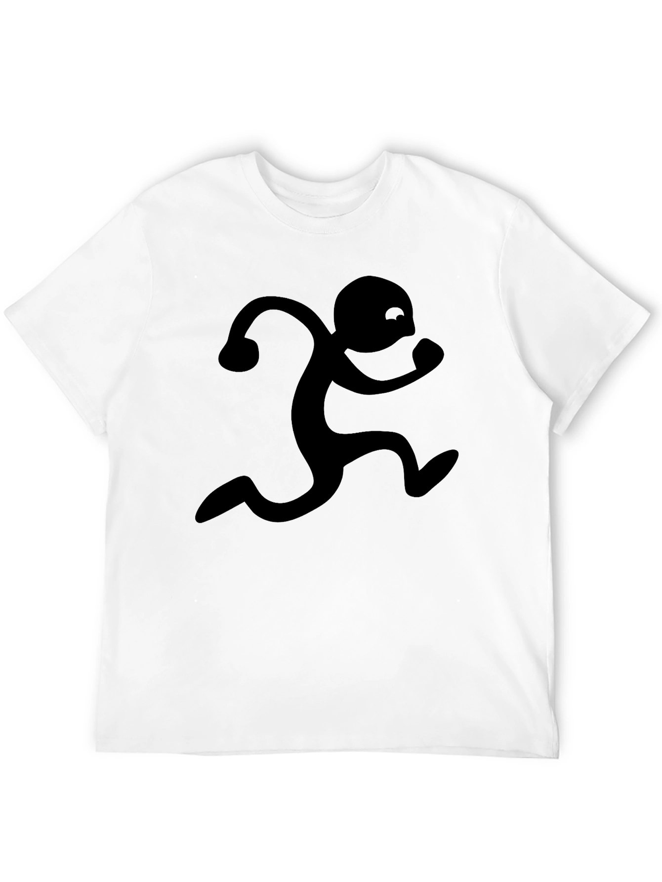 Running Man Graphic Tee - Black Cotton Blend