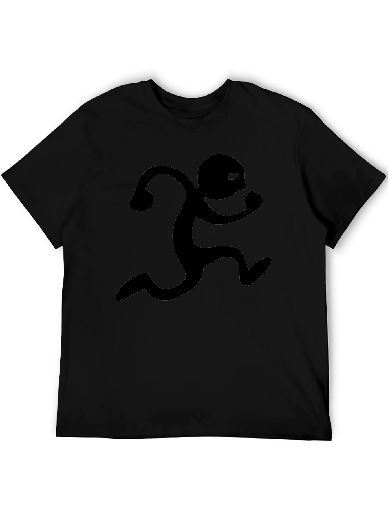 Running Man Graphic Tee - Black Cotton Blend