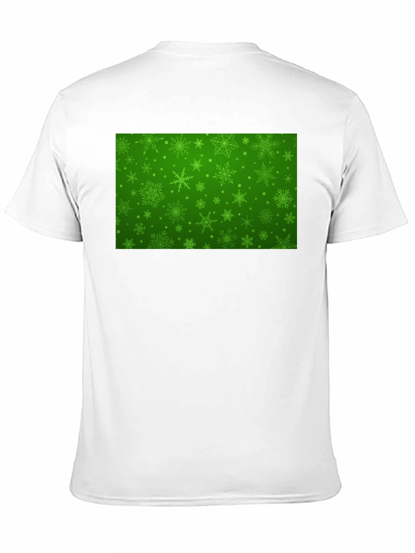 Festive Green Snowflake Pattern T-Shirt